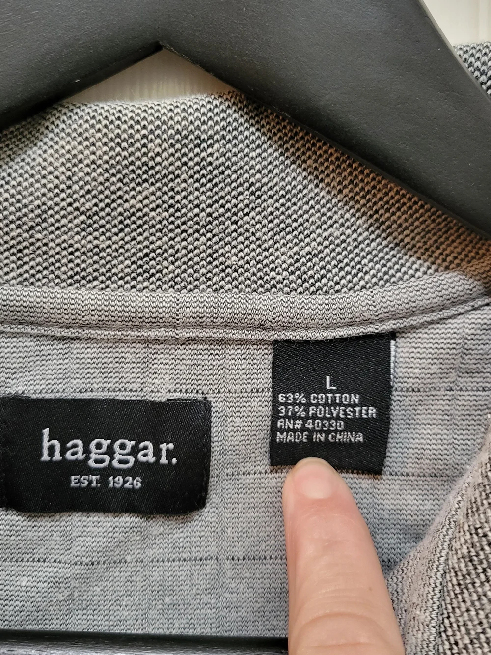 Haggar Men’s Gray Polo Shirt - Classic Short Sleeve